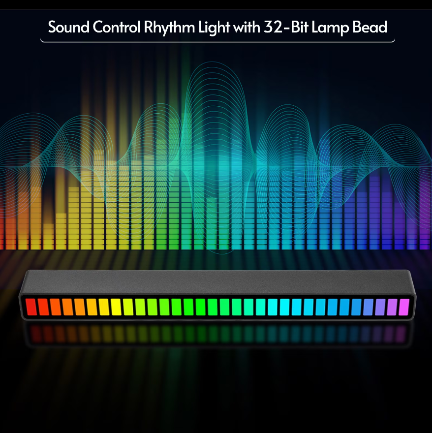 Bara cu 32 leduri RGB, Zola®, lumina ambientala, sincronizator de muzica,cu acumulator, 18 moduri de iluminare, 181x16x18 mm, alb Bara cu 32 leduri RGB, Zola®, lumina ambientala, sincronizator de muzica,cu acumulator, 18 moduri de iluminare, 181x16x18 mm, alb